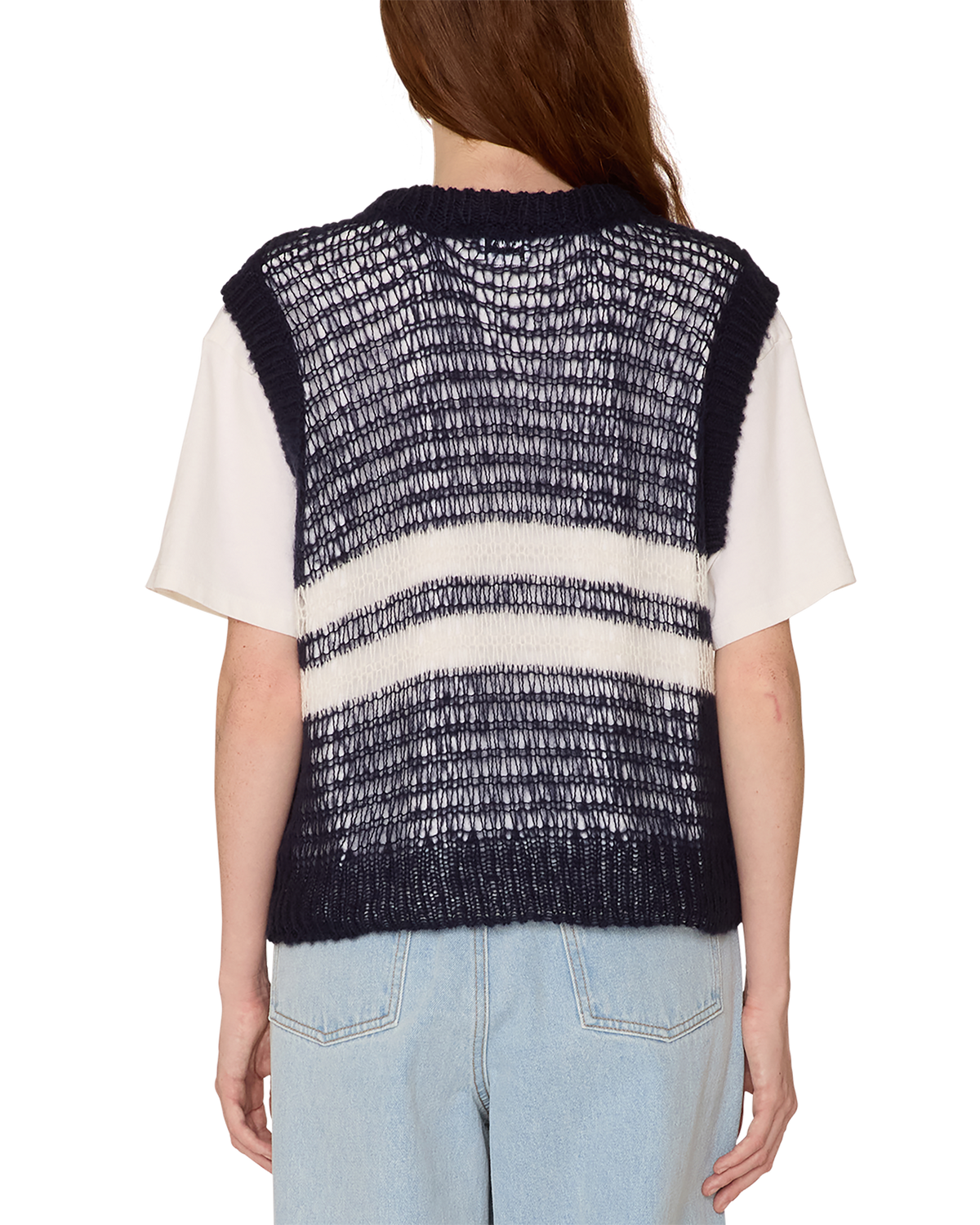 obey oona sweater vest navy