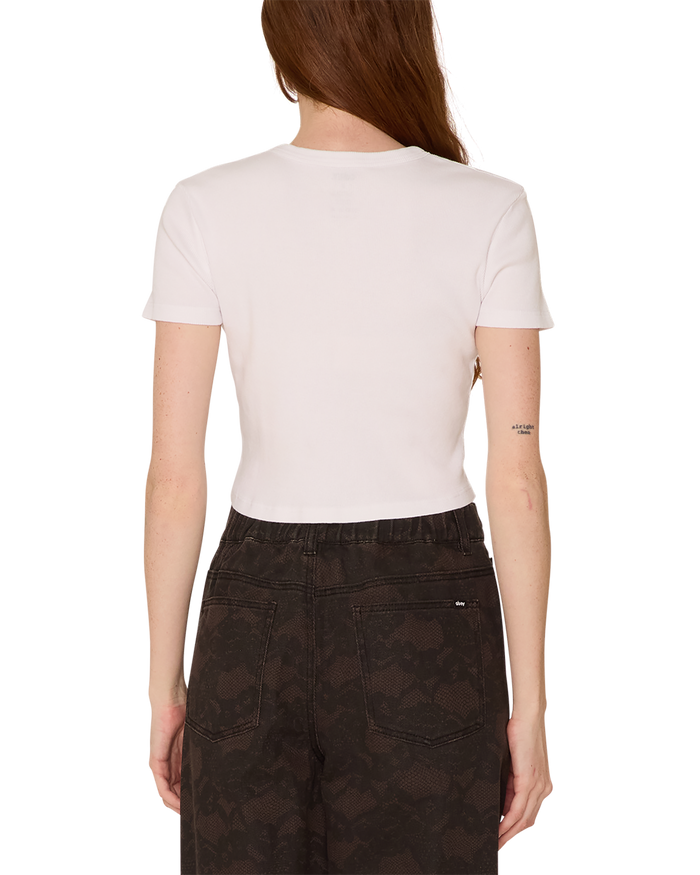 obey catalogue cropped emma t shirt white