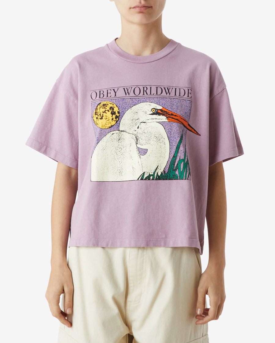 obey stork raegan t shirt mauve shadows