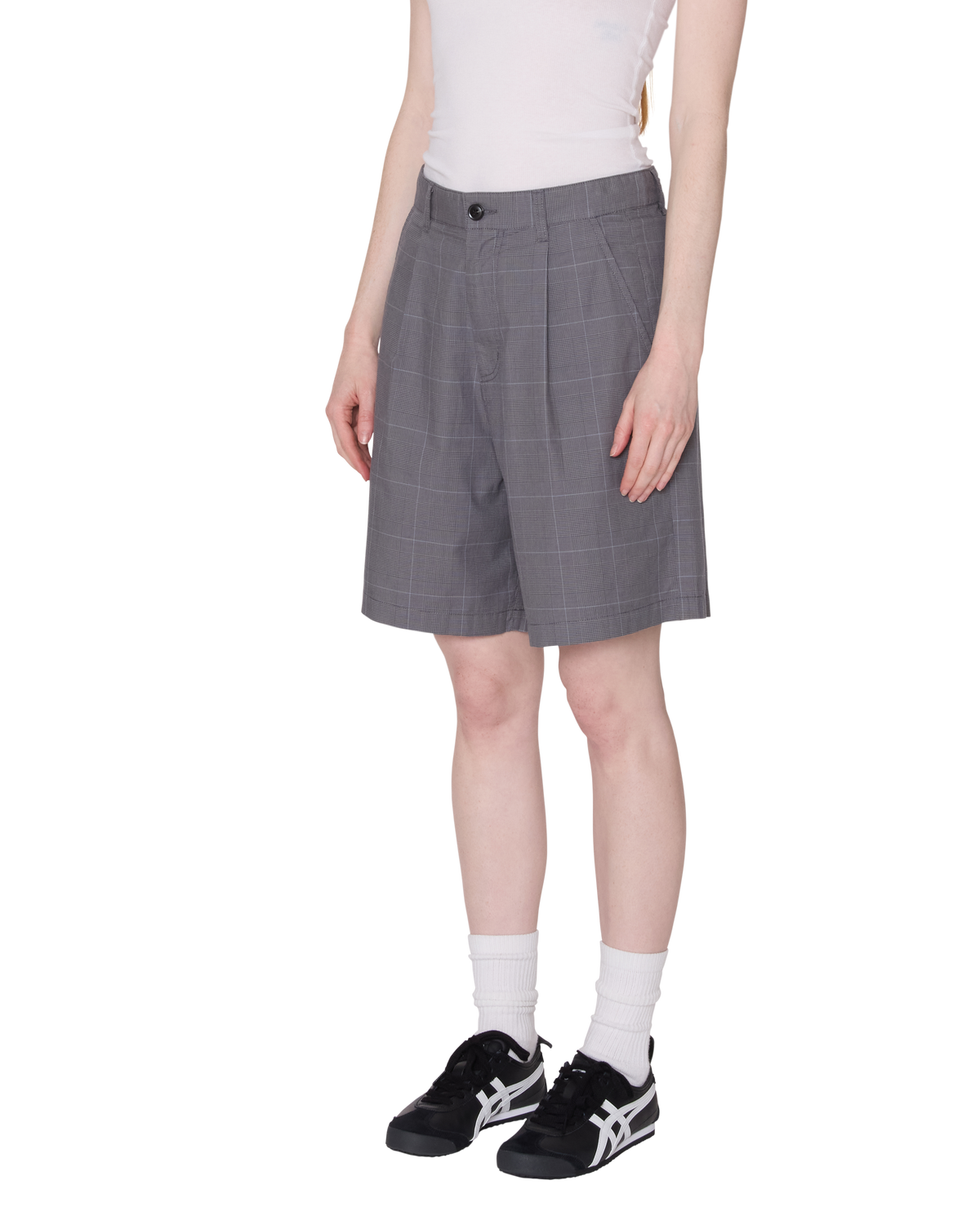 obey-olivia-plaid-short-grey-plaid