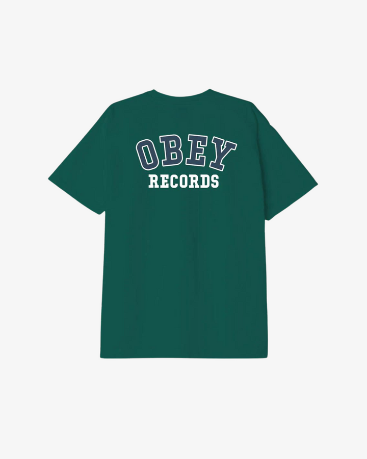 OBEY RECORDS HEAVYWEIGHT T-SHIRT ADVENTURE GREEN