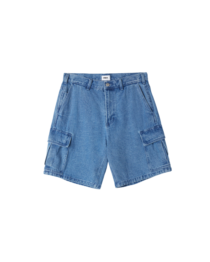 BIGWIG BAGGY DENIM CARGO SHORT LIGHT INDIGO