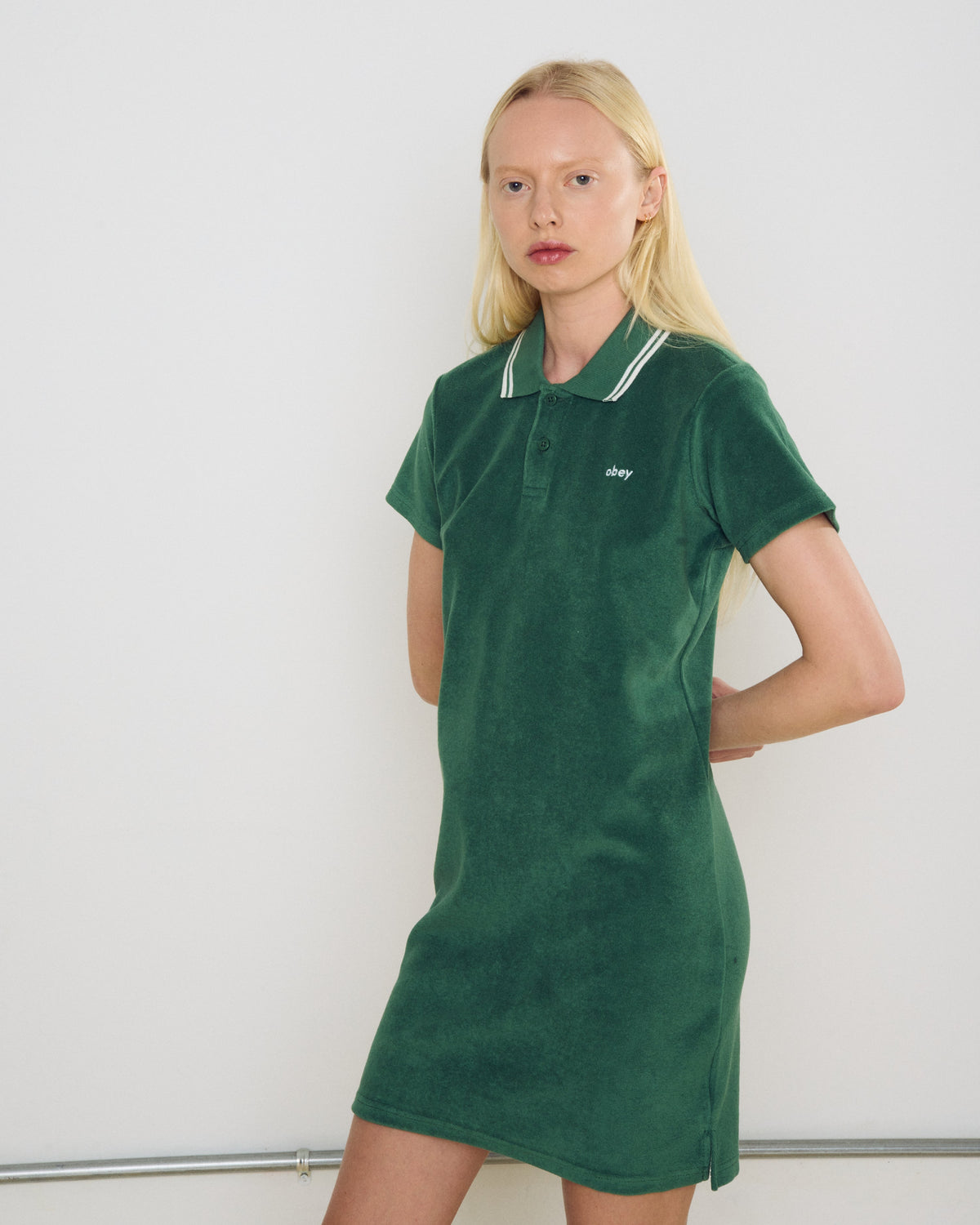 obey-lucia-polo-dress-green