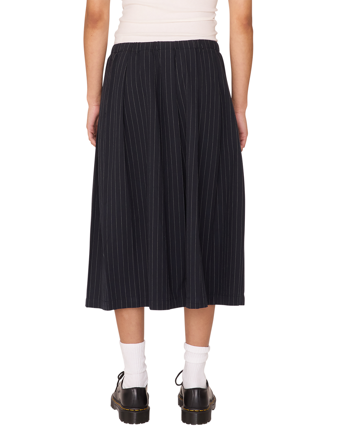 obey madeline pleated skirt dark navy multi