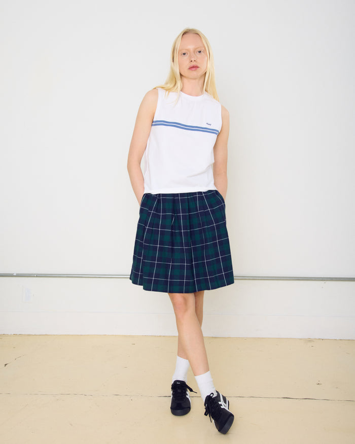 SHELLY PLAID PLEATED SKIRT - alternate view