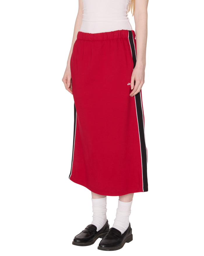 obey-malia-track-skirt-red - alternate view