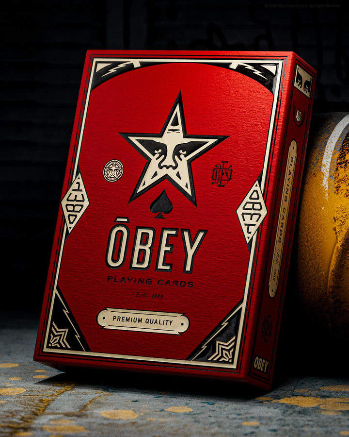 OBEY PLAYING CARDS red