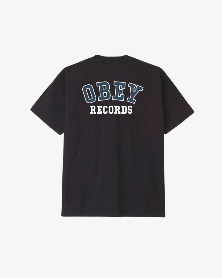 OBEY RECORDS HEAVYWEIGHT T-SHIRT OFF BLACK