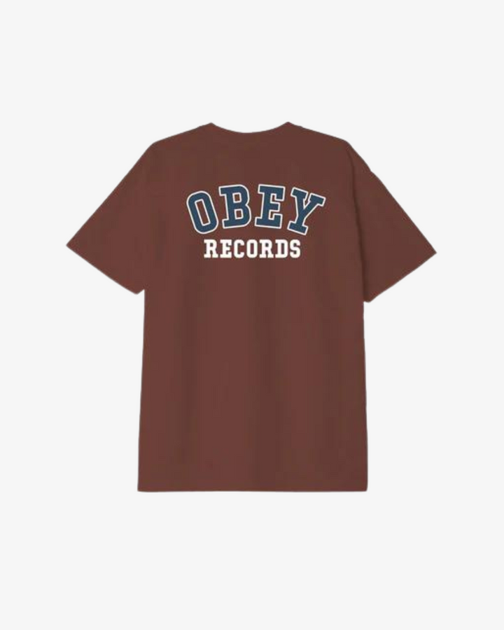 OBEY RECORDS HEAVYWEIGHT T-SHIRT SEPIA