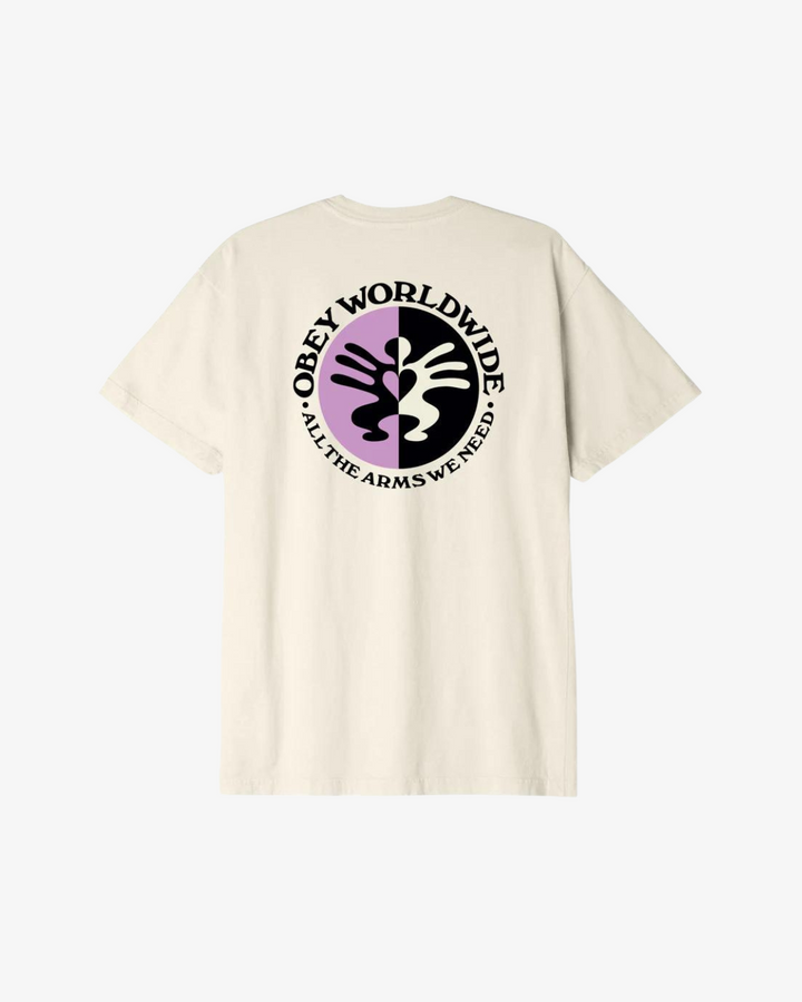 ALL THE ARMS WE NEED ORGANIC T-SHIRT SAGO