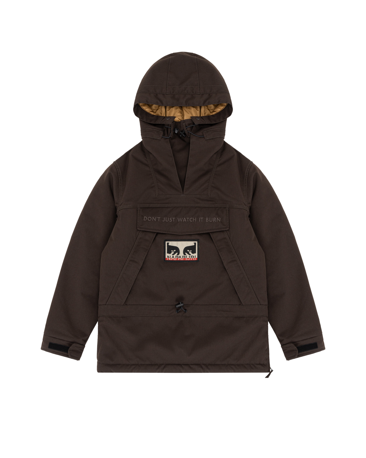 OBEY X NAPAPIJRI DON'T JUST WATCH IT BURN SKIDOO Dark Brown