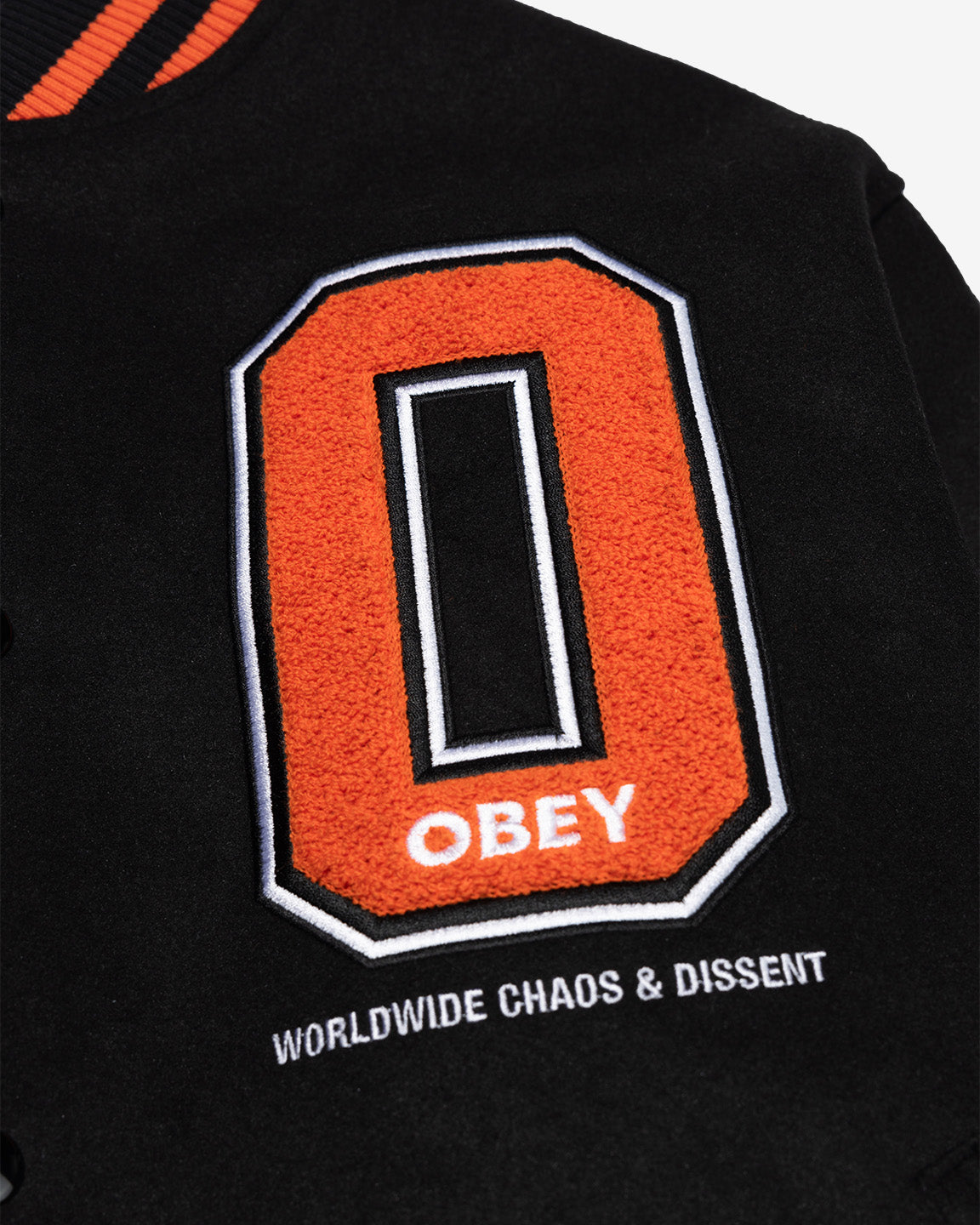 WORLDWIDE SEOUL VARSITY JACKET BLACK / ORANGE