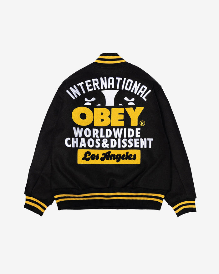 WORLDWIDE LOS ANGELES VARSITY JACKET BLACK / YELLOW