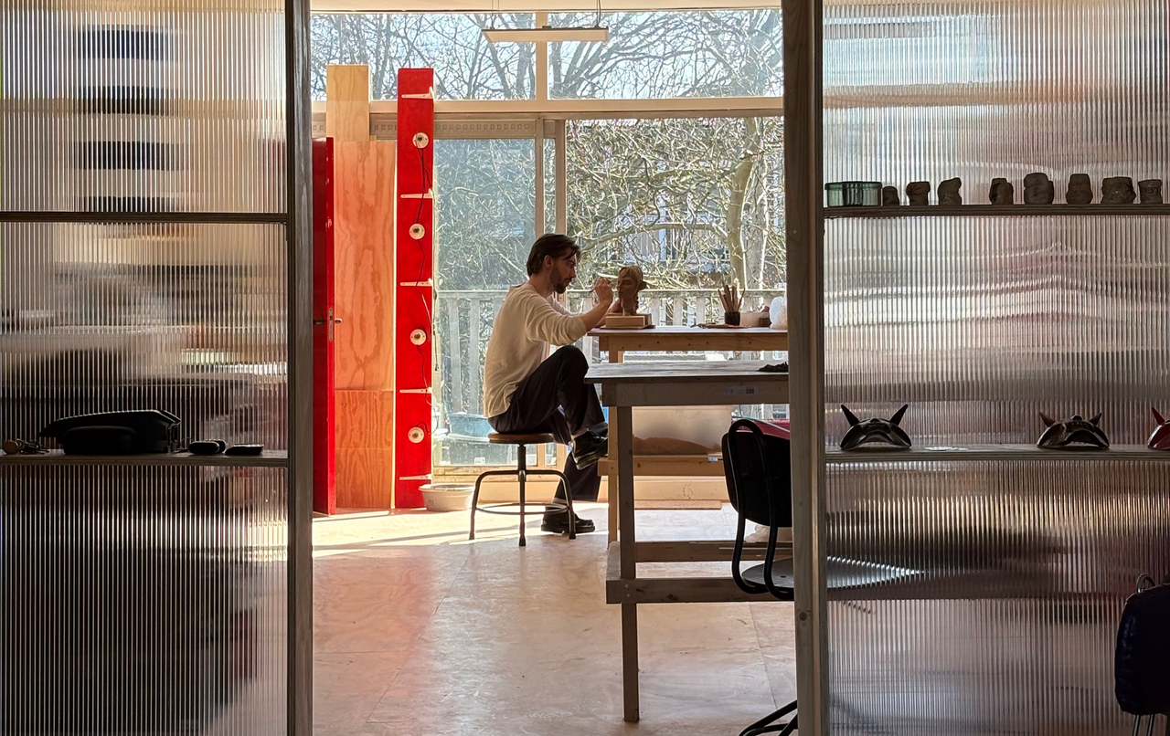 Coodre working in his studio