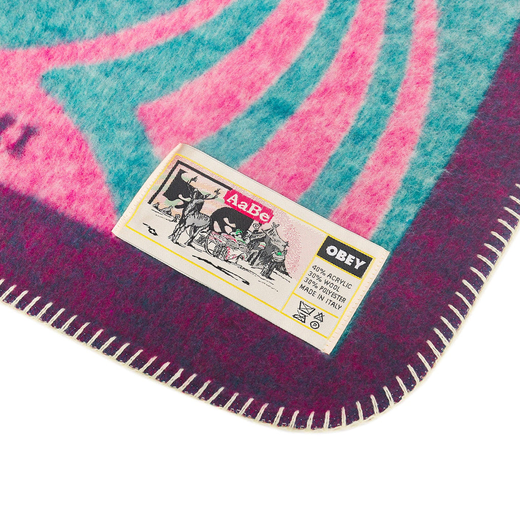 AaBe X OBEY I SEE STATIC BLANKET PINK MULTI | OBEY Clothing