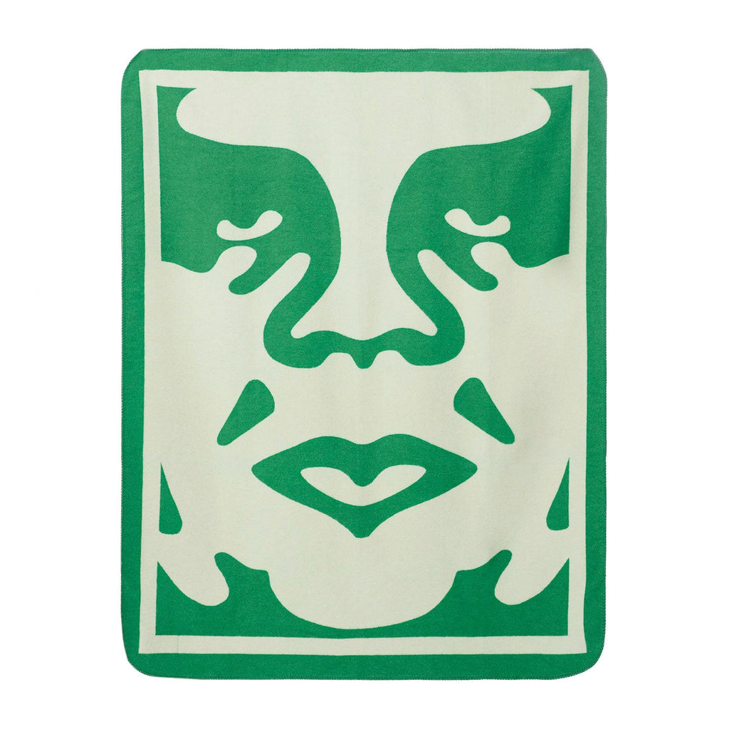 AaBe X OBEY ICON FACE BLANKET GREEN MULTI | OBEY Clothing