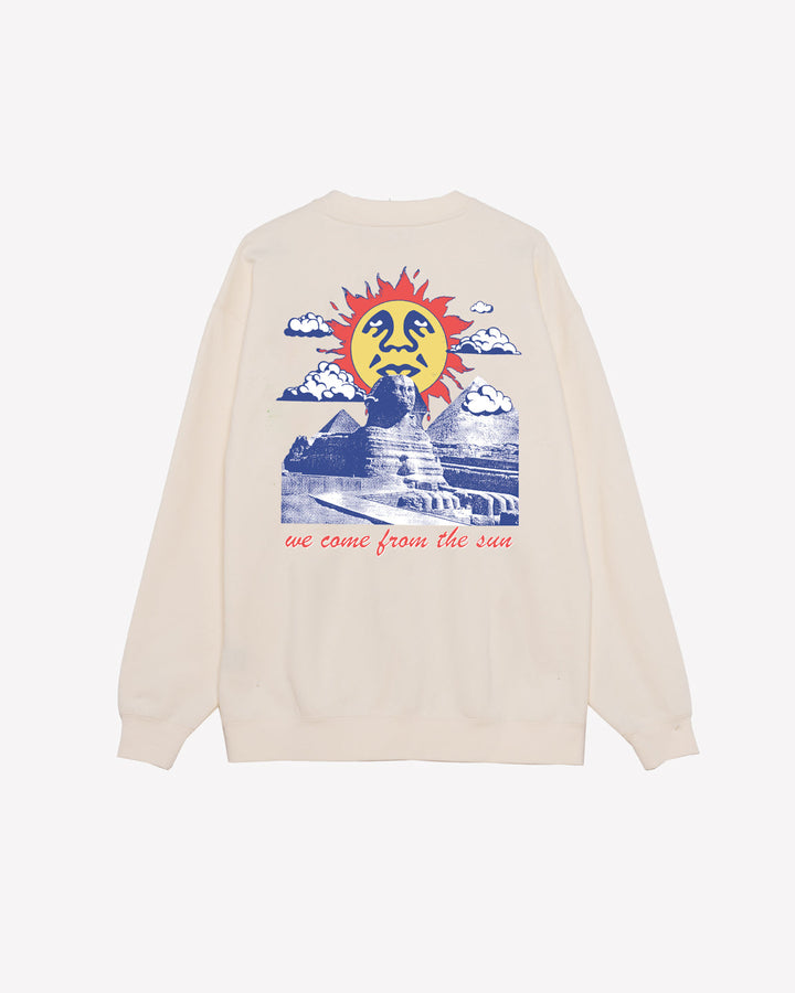 WE COME FROM THE SUN HEAVYWEIGHT CREWNECK UNBLEACHED
