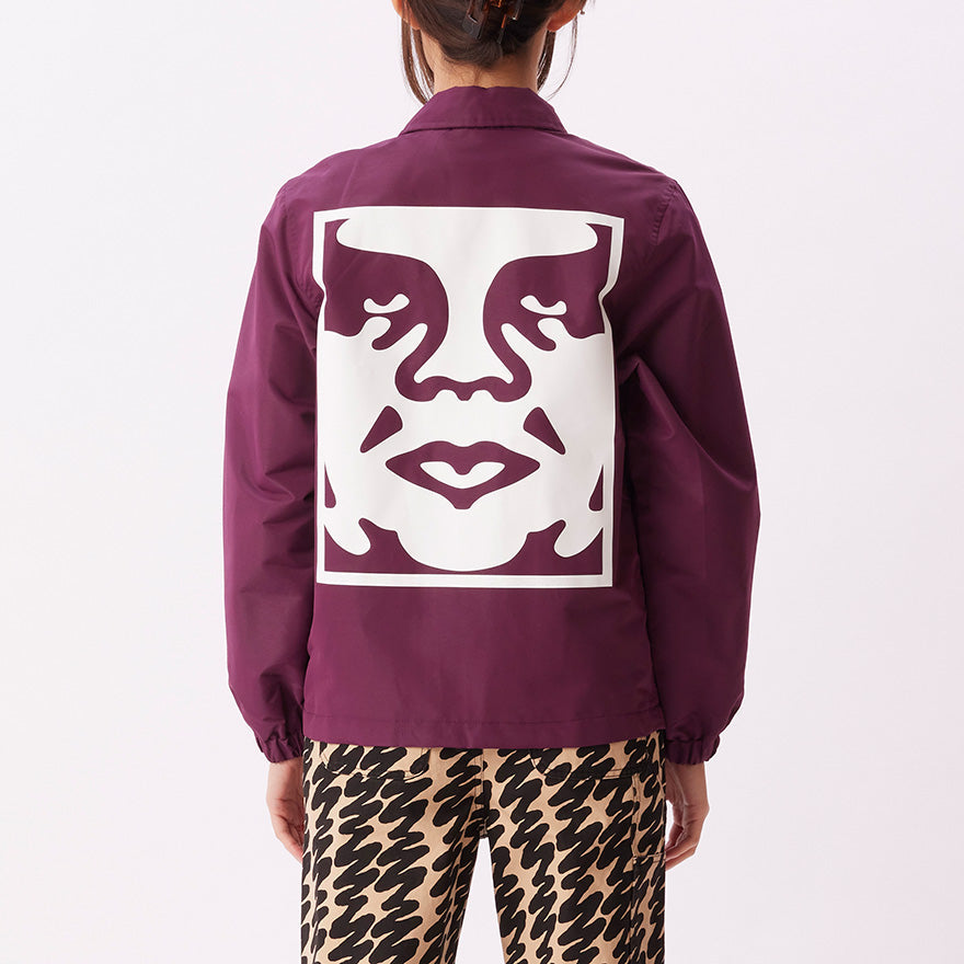 OBEY ICON COACH JACKET BEETROOT