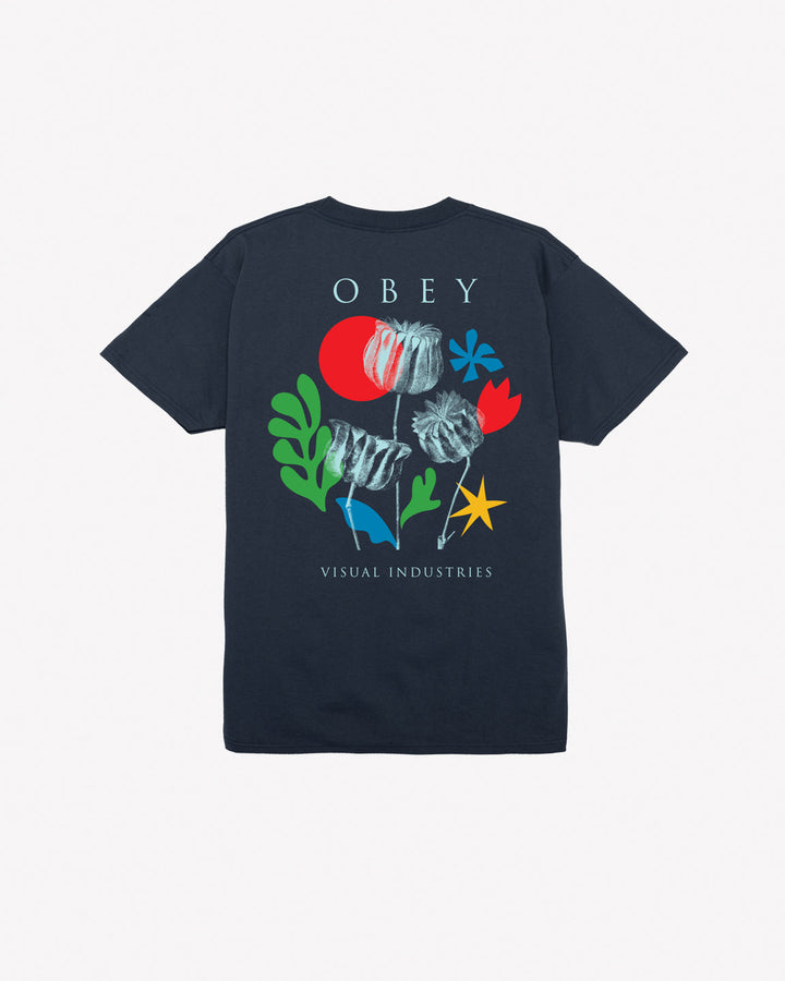 FLOWERS PAPERS SCISSORS CLASSIC T-SHIRT NAVY