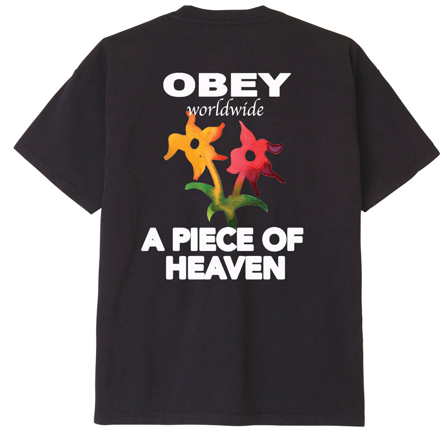 A PIECE OF HEAVEN HEAVYWEIGHT T-SHIRT OFF BLACK | OBEY Clothing