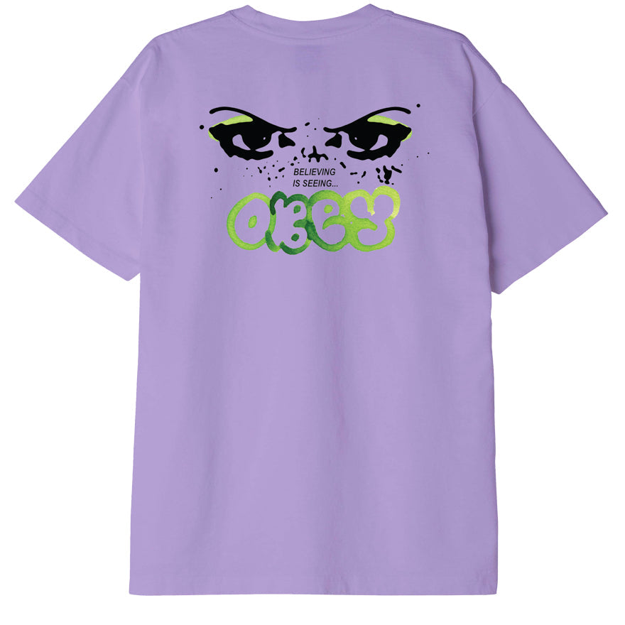 BELIEVING IS SEEING HEAVYWEIGHT T-SHIRT DIGITAL LAVENDER | OBEY Clothing